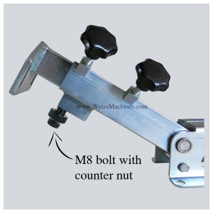 Position of the M8 bolt with counter nut