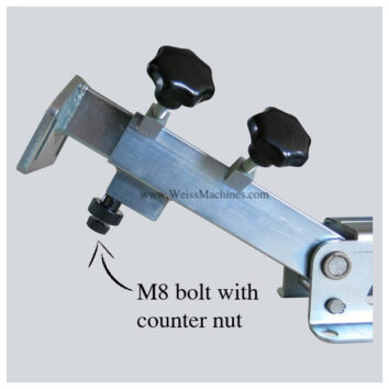 Position of the M8 bolt with counter nut