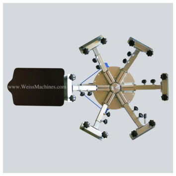 Example of a SMALL 6 colour screen print carousel – Top view